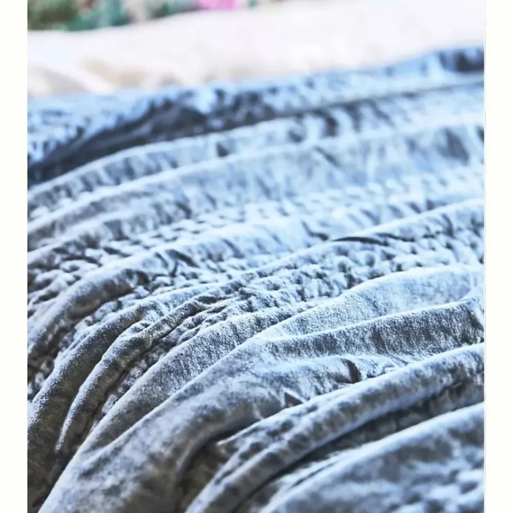 Anthropologie Lustered Velvet Alastair Twin Quilt